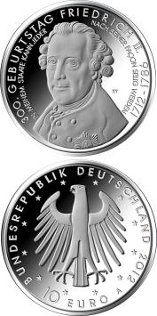 Frederik de Grote 10 euro Duitsland 2012 cuni UNC
